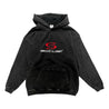 2ND CLOSET SC LOGO EMBROIDERY WASHED HOODIES-BLACK