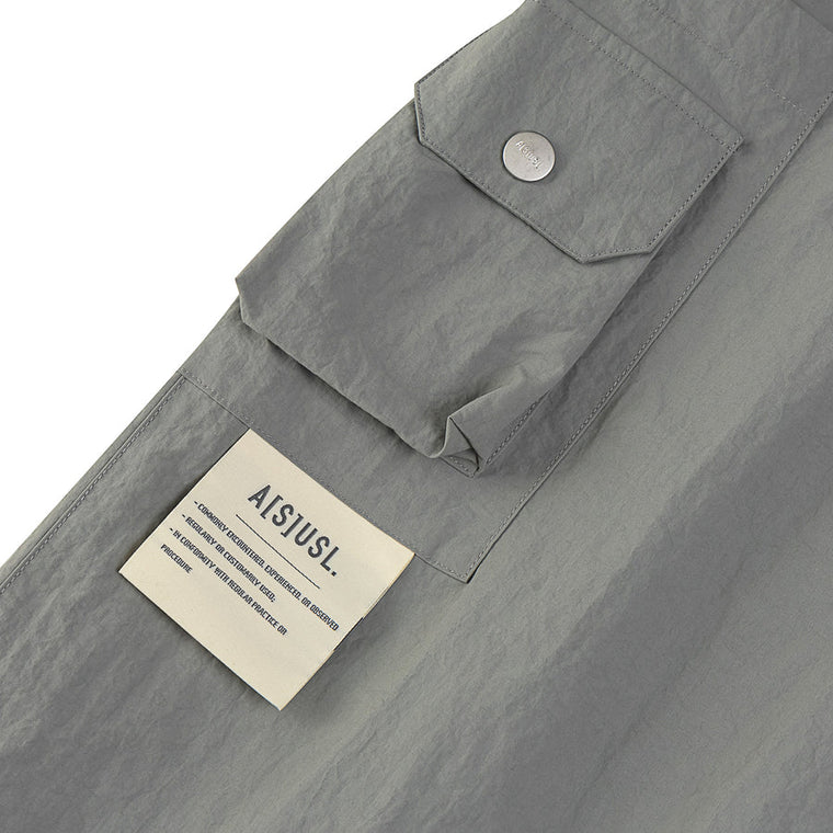 A[S]USL SIDE POCKET WIDE PANTS-GREY