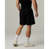 TEAMJOINED SIDE SLIT STRETCH SHORTS-BLACK