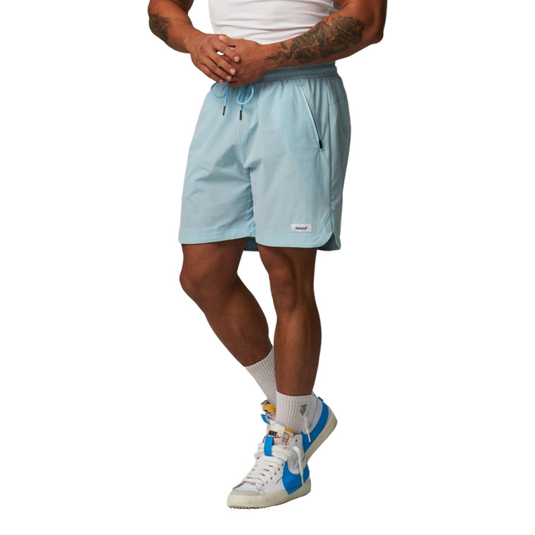 TEAMJOINED SIDE SLIT STRETCH SHORTS-SEASHELL BLUE