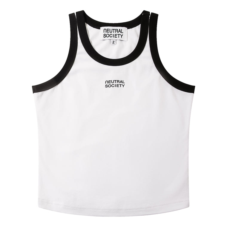 NEUTRAL SOCIETY SMALL LOGO TANK TOP-WHITE