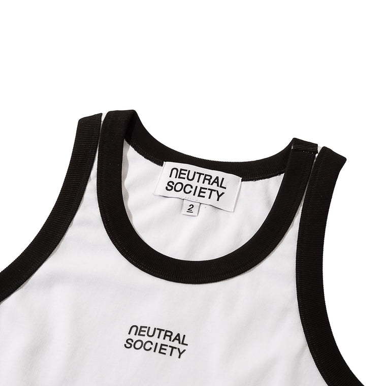 NEUTRAL SOCIETY SMALL LOGO TANK TOP-WHITE