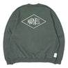 MADNESS SOLID CREW SWEAT. BOXY-SMOKE GREEN