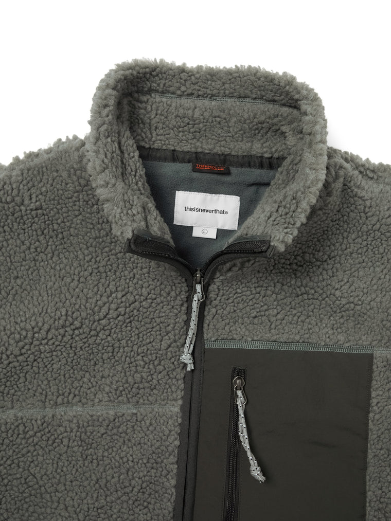 THIS IS NEVER THAT SP SHERPA FLEECE JACKET-CHARCOAL