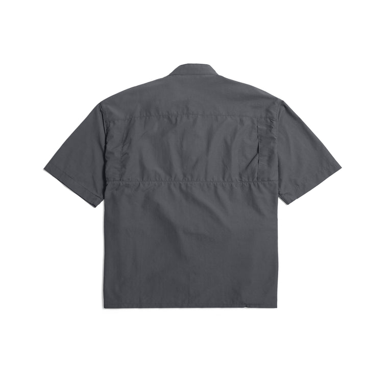 OPEN DIALOGUE X WILD THINGS STAND COLLAR SS SHIRT-GREY