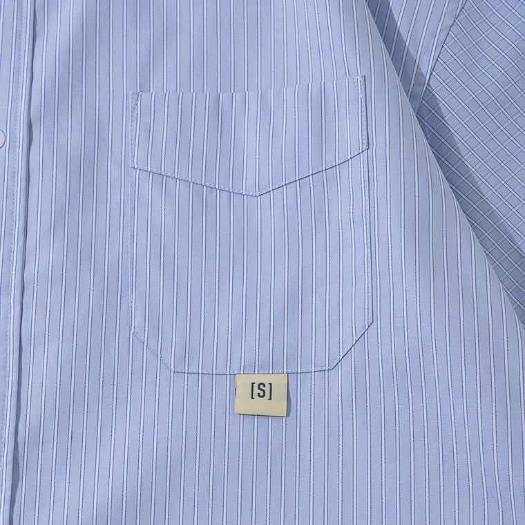 A[S]USL STRIPES MIX CHECKS B/D SHIRT-LT. BLUE STRIPES