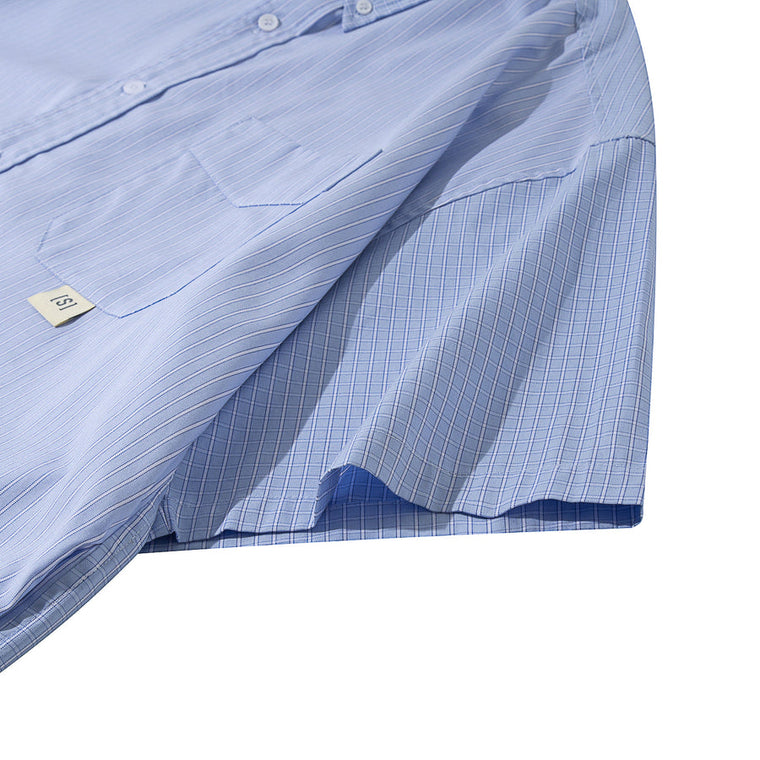 A[S]USL STRIPES MIX CHECKS B/D SHIRT-LT. BLUE STRIPES