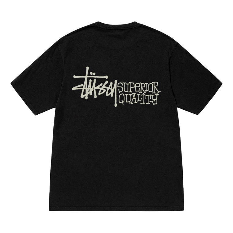 STUSSY SUPERIOR QUALITY PIG. DYED TEE-BLACK