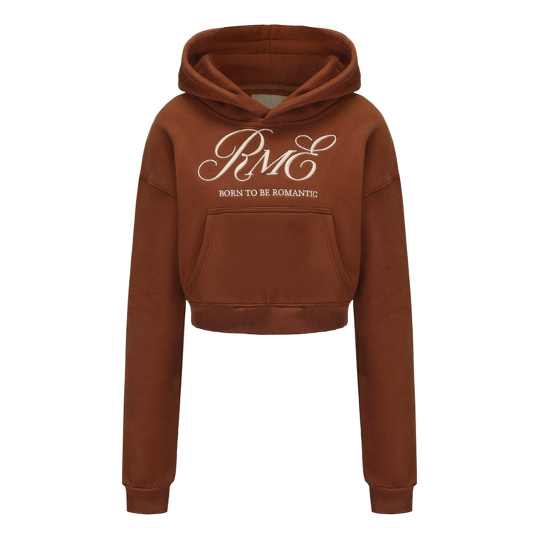 ROSEMAESE STREET MODE SHORT HOODIE-BROWN