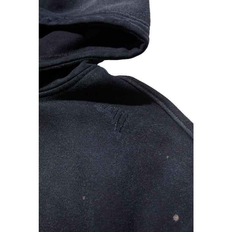 PUBLISH THE CLUB EMBROIDERY WASHED HOODIE-BLACK