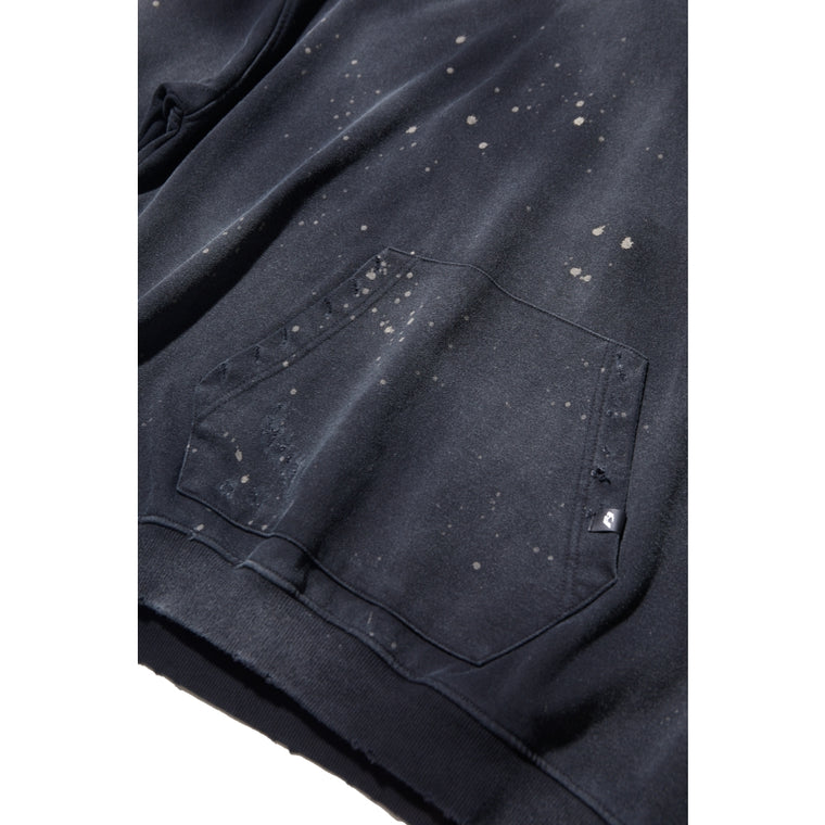 PUBLISH THE CLUB EMBROIDERY WASHED HOODIE-BLACK