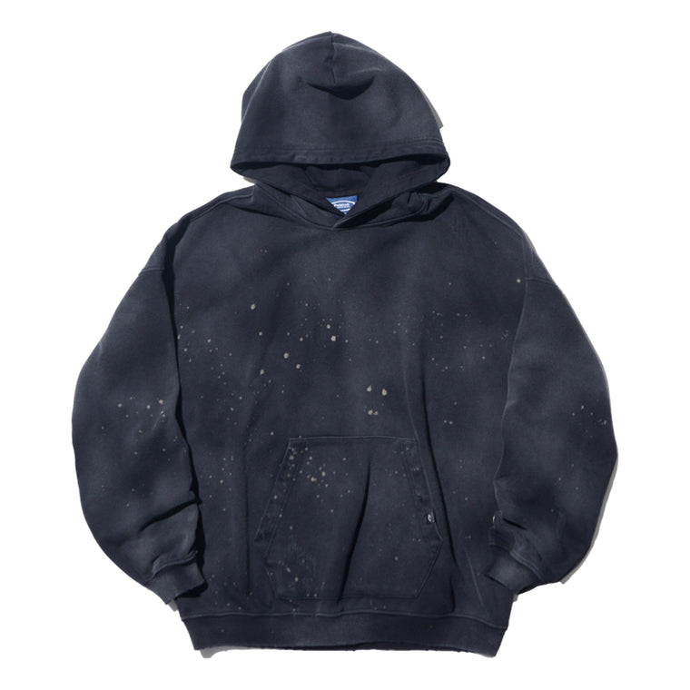 PUBLISH THE CLUB EMBROIDERY WASHED HOODIE-BLACK