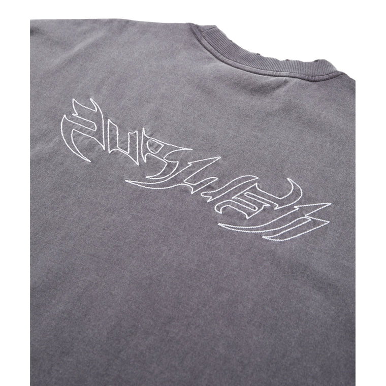 PUBLISH THE CLUB EMBROIDERY WASHED L/S TEE-GREY