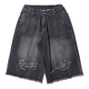 PUBLISH PB RACING WASHED DENIM SHORTS-BLACK