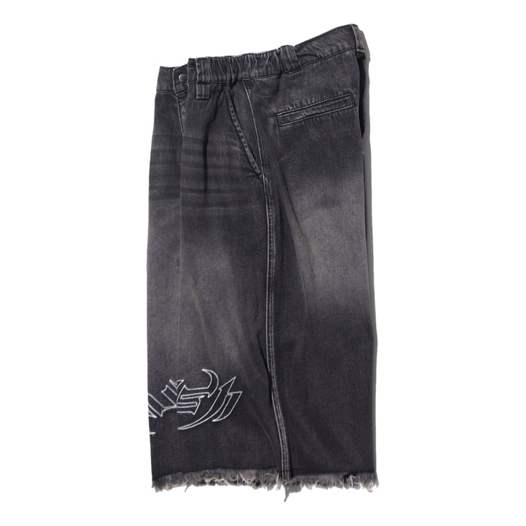 PUBLISH PB RACING WASHED DENIM SHORTS-BLACK