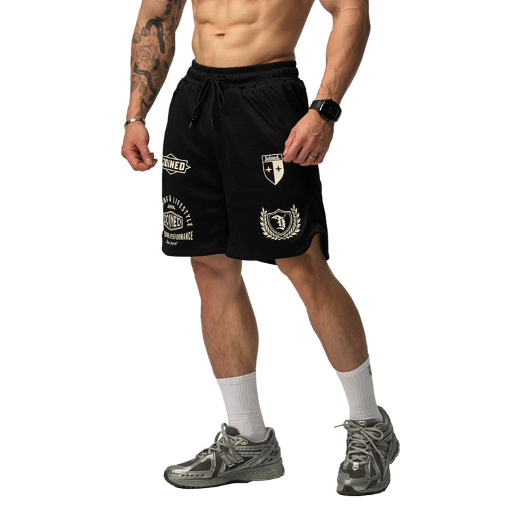 TEAMJOINED TJTC™ BADGE RACING D-MESH V2 SHORTS-BLACK