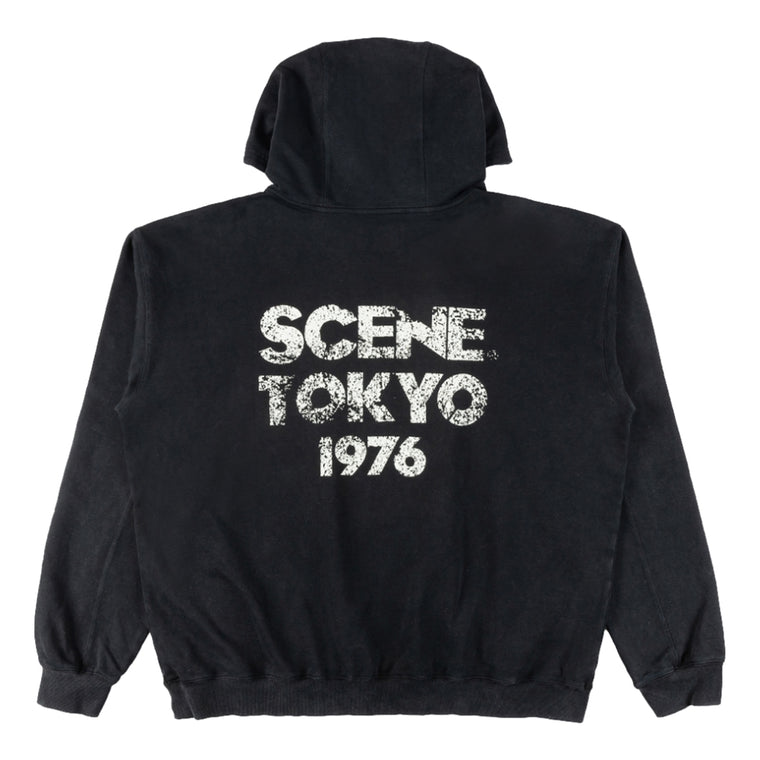 SCENE BY ICE FIRE WASHED TOKYO 1976 HOODIE-BLACK