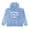 SCENE BY ICE FIRE WASHED TOKYO 1976 HOODIE-BLUE