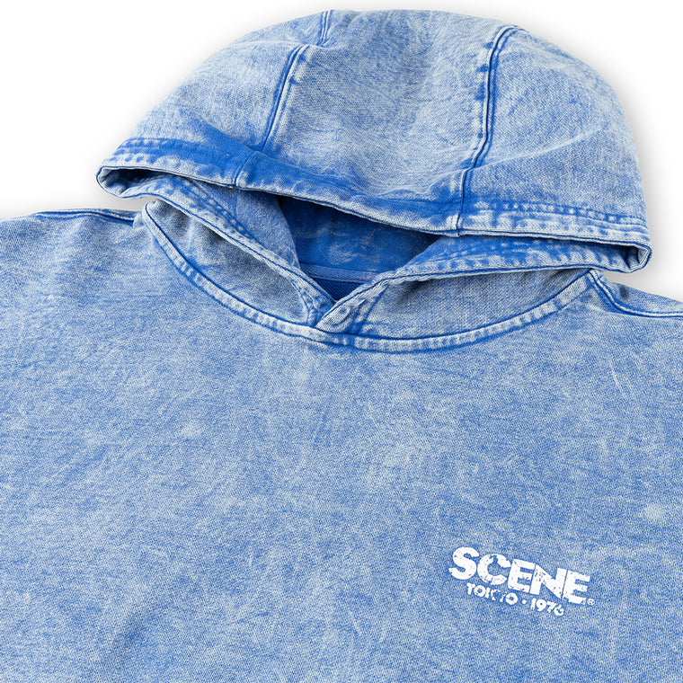 SCENE BY ICE FIRE WASHED TOKYO 1976 HOODIE-BLUE