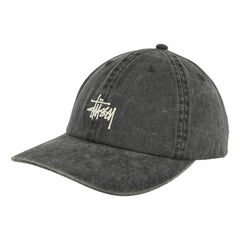 STUSSY WASHED BASIC LOW PRO CAP-CHARCOAL