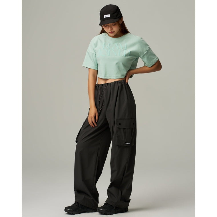 TEAMJOINED W AURA CROP TOP OVERSIZED-TEAL BLUE