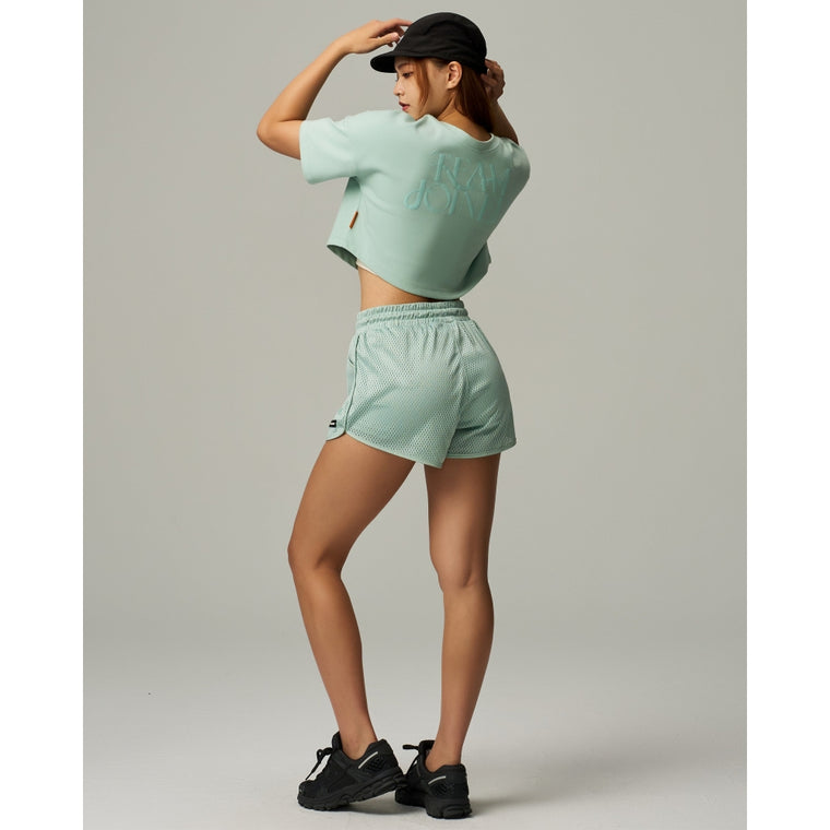 TEAMJOINED W AURA CROP TOP OVERSIZED-TEAL BLUE