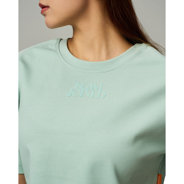 TEAMJOINED W AURA CROP TOP OVERSIZED-TEAL BLUE