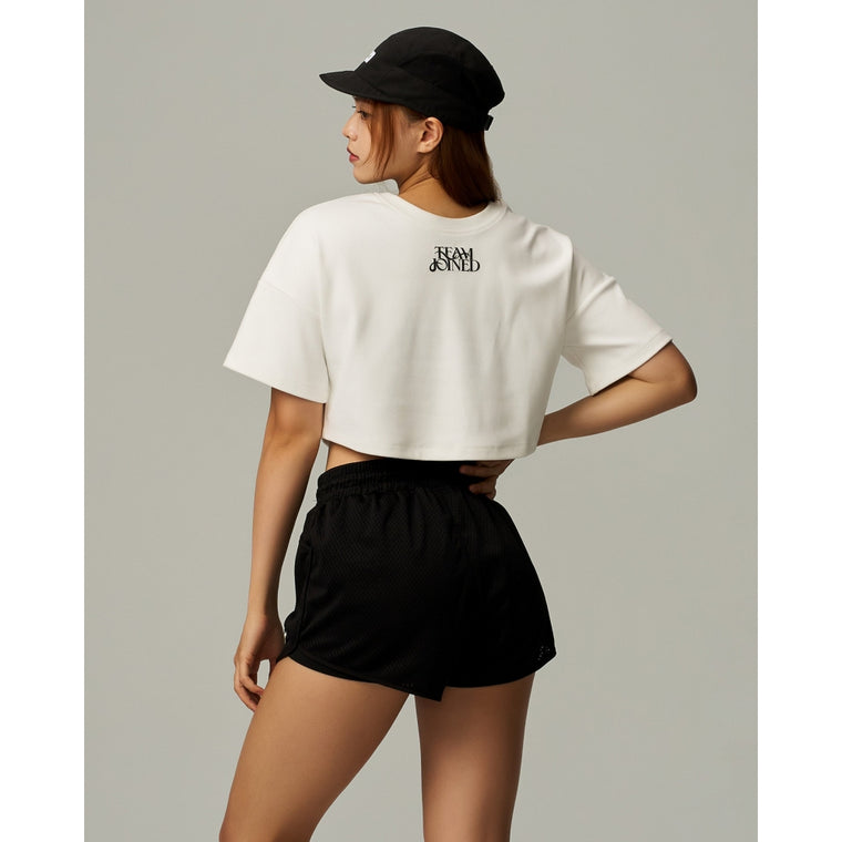 TEAMJOINED W AURA CROP TOP OVERSIZED-WHITE