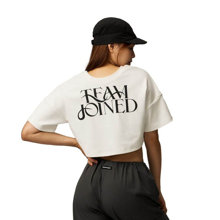 TEAMJOINED W AURA CROP TOP OVERSIZED-WHITE