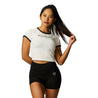 TEAMJOINED W AURA RAGLAN SLEEVE CROP TEE-WHITE