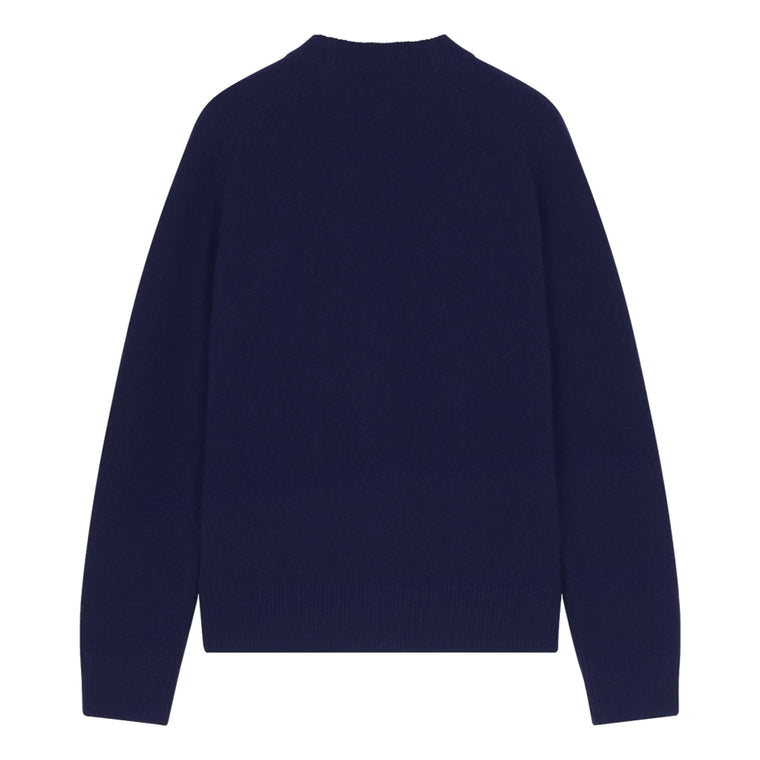 MAISON KITSUNE W BABY FOX PATCH BOXY CARDIGAN-NAVY