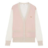 MAISON KITSUNE W BABY FOX PATCH COLOR BLOCK CARDIGAN-ROSE