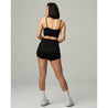 TEAMJOINED W D-MESH HIGH-WAIST SPORTY SHORTS-BLACK