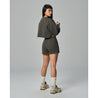 TEAMJOINED W EVERYDAY LABEL HIGH WAISTED SHORTS-DARK GREY