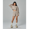 TEAMJOINED W EVERYDAY LABEL HIGH WAISTED SHORTS-LIGHT GREY