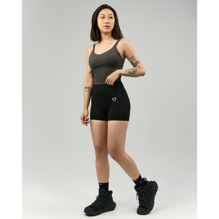 TEAMJOINED W EVERYDAY LABEL STRAPS BRA TANK-DARK GREY