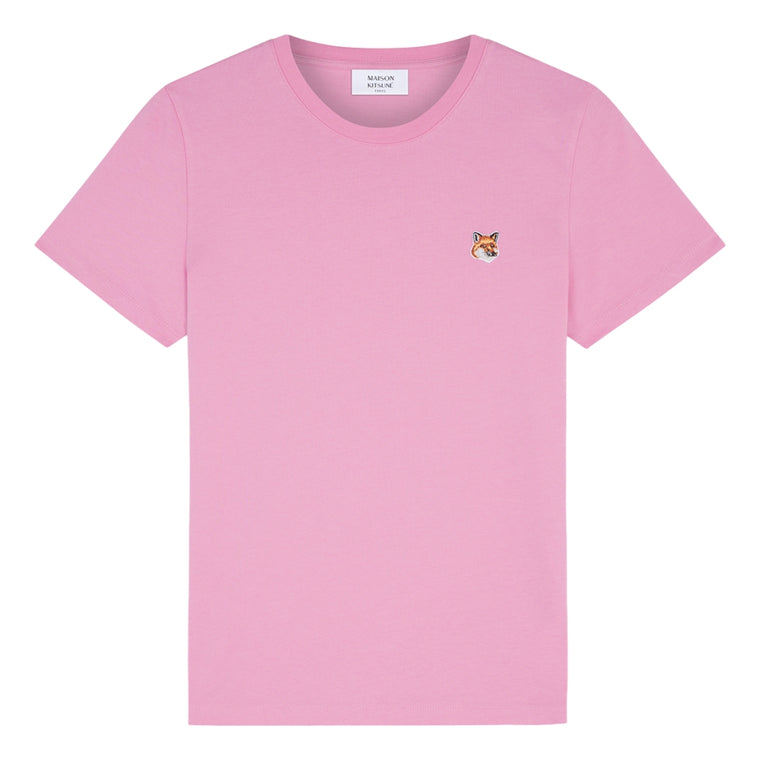 MAISON KITSUNE W FOX HEAD PATCH REGULAR TEE SHIRT-PINK