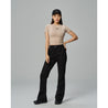 TEAMJOINED W HIGH-WAISTED RAW CUT PANT-BLACK