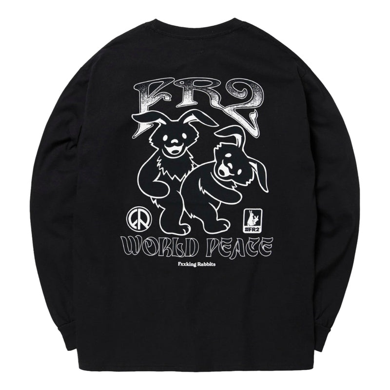 FR2 WORLD PEACE L/S T-SHIRT-BLACK - Popcorn Store