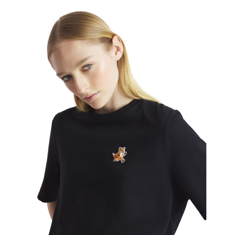 MAISON KITSUNE W SPEEDY FOX PATCH COMFORT TEE-SHIRT-BLACK