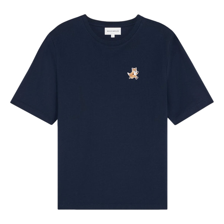 MAISON KITSUNE W SPEEDY FOX PATCH COMFORT TEE-SHIRT-INK BLUE