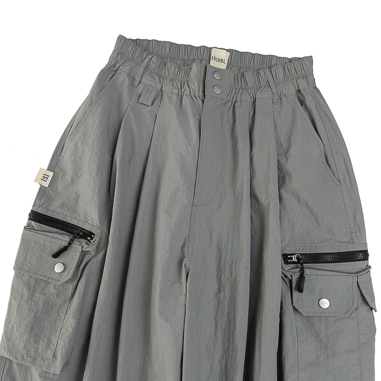 A[S]USL ZIPPER POCKET BALLOON PANTS-GREY