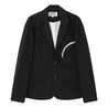 NEUTRAL SOCIETY ZIPPER POCKET OVERSIZE BLAZER-BLACK