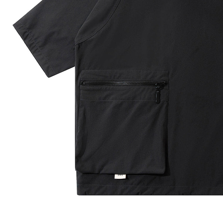 A[S]USL ZIPPER POCKET PERFORMANCE TEE-CHARCOAL