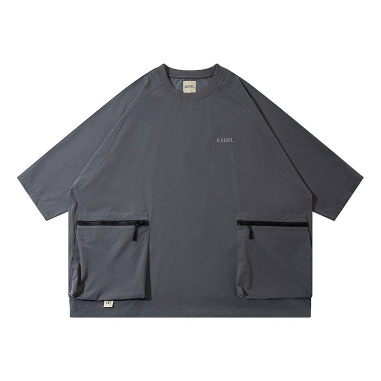 A[S]USL ZIPPER POCKET PERFORMANCE TEE-GREY