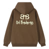 ORI FREDERIQO ZIP UP HOODED SEWATSHIRT-BROWN