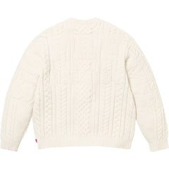 SUPREME APPLIQUE CABLE KNIT SWEATER-IVORY - Popcorn