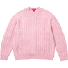 SUPREME APPLIQUE CABLE KNIT SWEATER-PINK