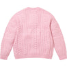 SUPREME APPLIQUE CABLE KNIT SWEATER-PINK