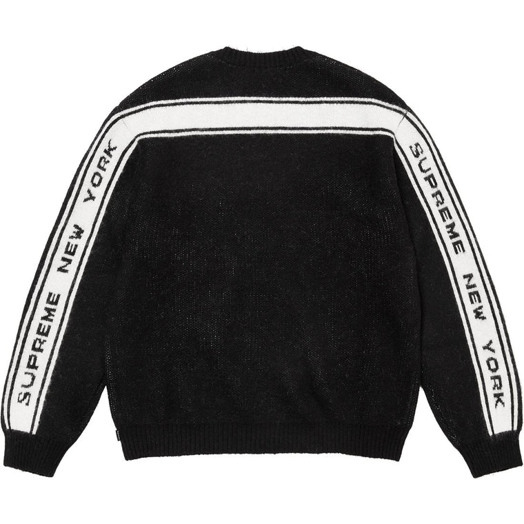 SUPREME BACK STRIPE SWEATER-BLACK